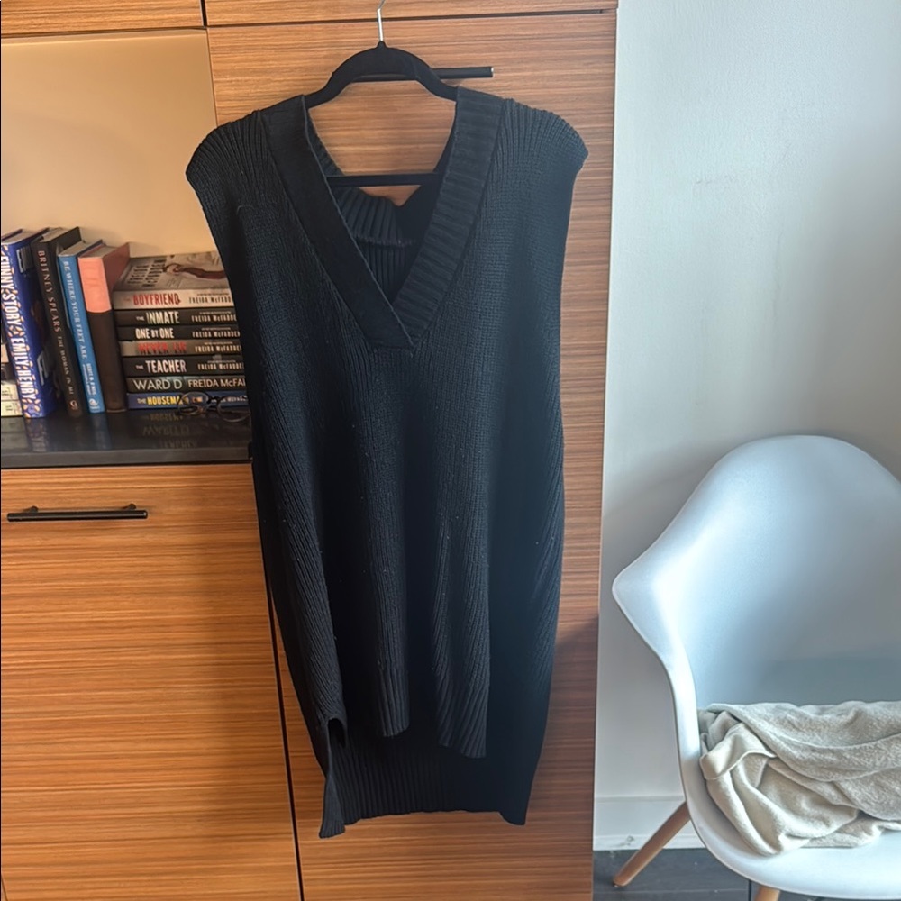 Black V-Neck Sweater Vest